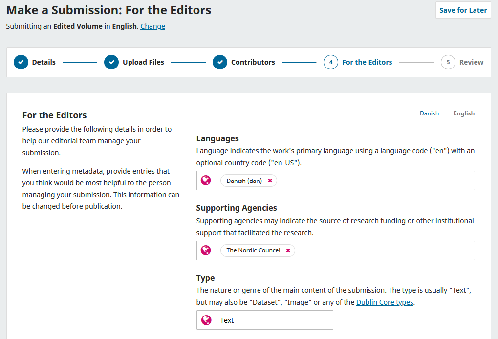 Screenshot showing the filling out of information.