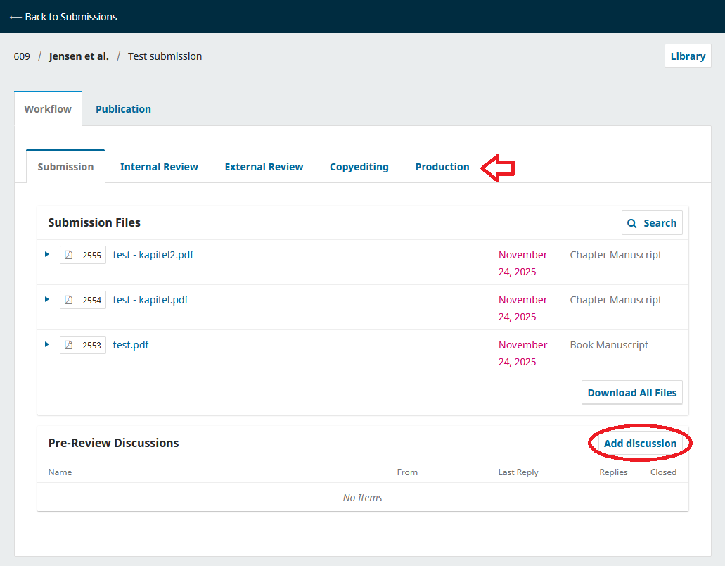 Screenshot showing a submission.