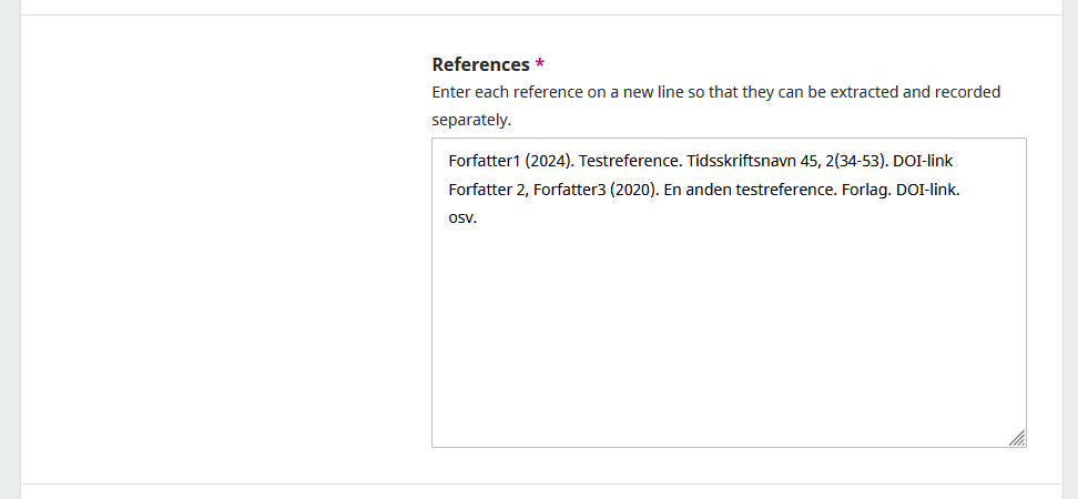 Screenshot showing the filling out of information.
