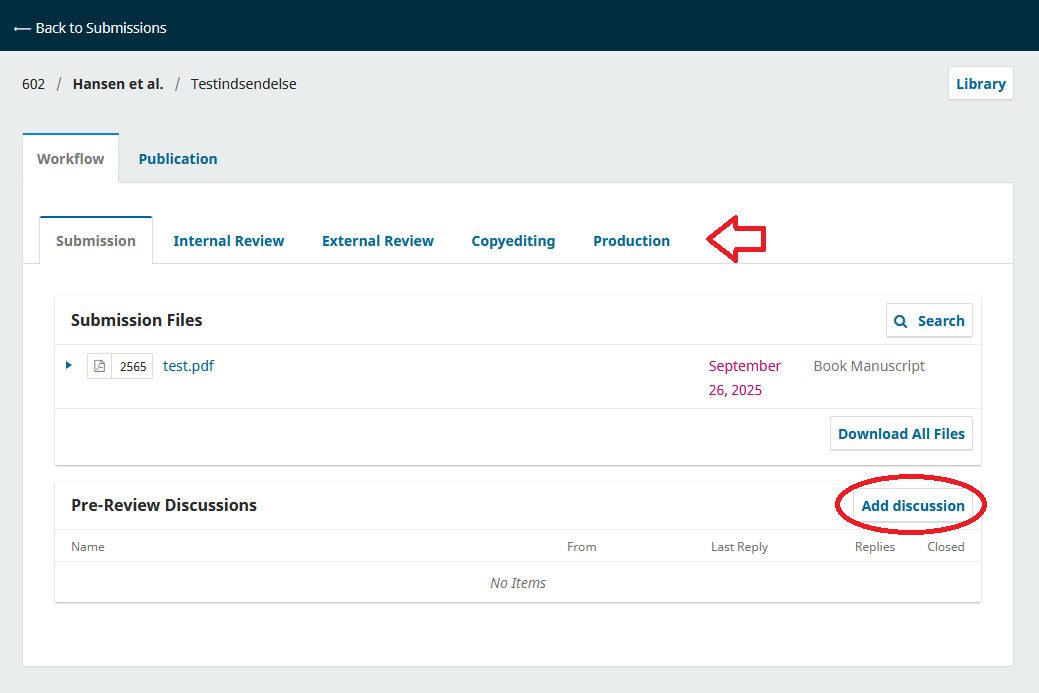 Screenshot showing a submission.
