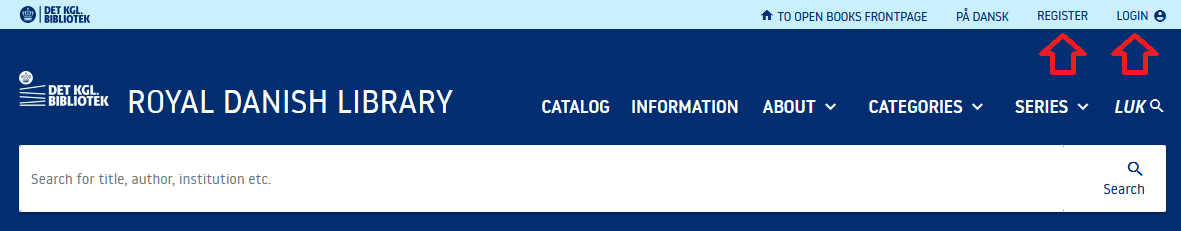 Screenshot showing Register and Login in the top menu.