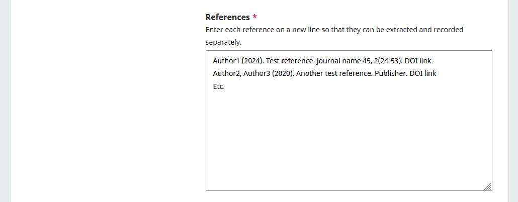 Screenshot showing the filling out of information.