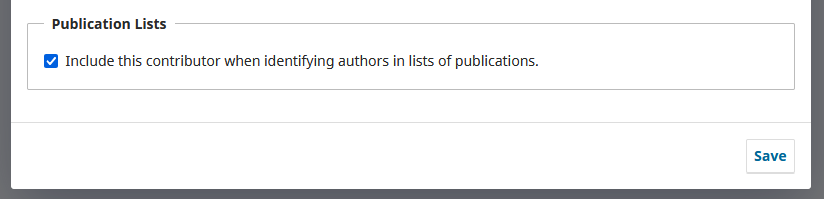 Screenshot showing the filling out of information about a contributor.