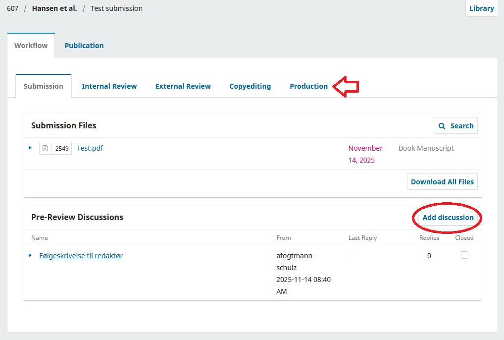 Screenshot showing a submission.